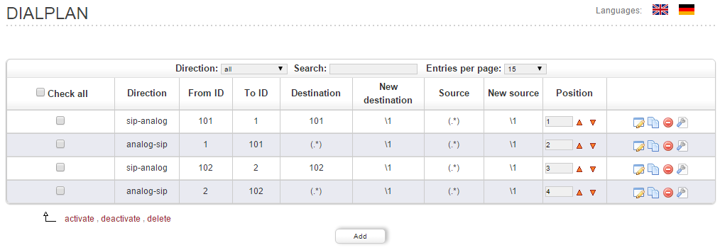 Create dialplan rules