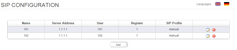 Configure the SIP accounts