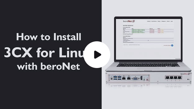 Video tutorial how to install 3CX the beroNet Hypervisor using the 3CX for Debian ISO file.