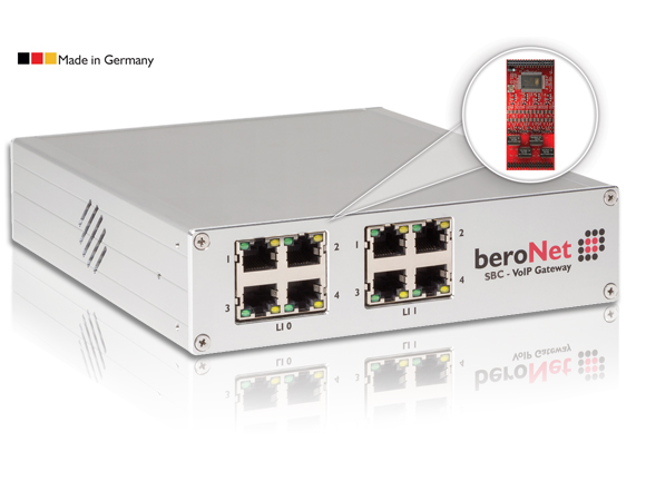 The beroNet 8 BRI VoIP SBC-Gateway (BNSBC-M-8BRI) contains 8 BRI ports.
