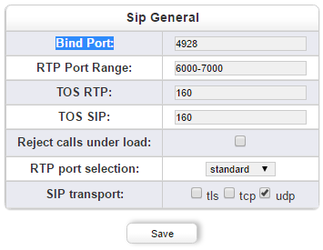 Vous pouvez modifier le „Bind Port“ dans la section „SIP Stacks“ de l'interface web sous le menu „SIP“